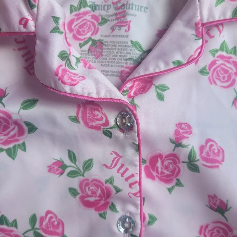 Juicy Couture Pink Rose Pajama Set‎ Sleepwear Girls 4/5